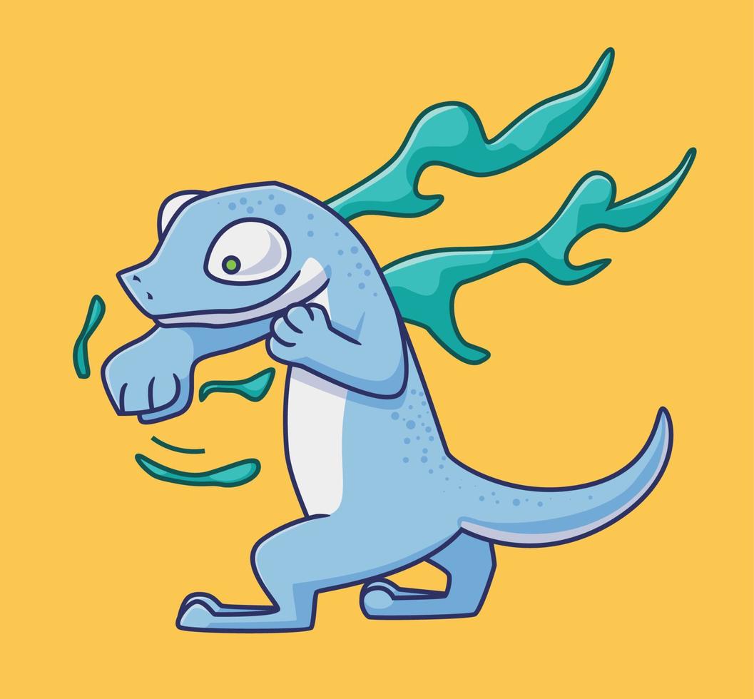 sport lizard boxing. Isolated animal illustration. Flat Style Sticker Icon Premium vector