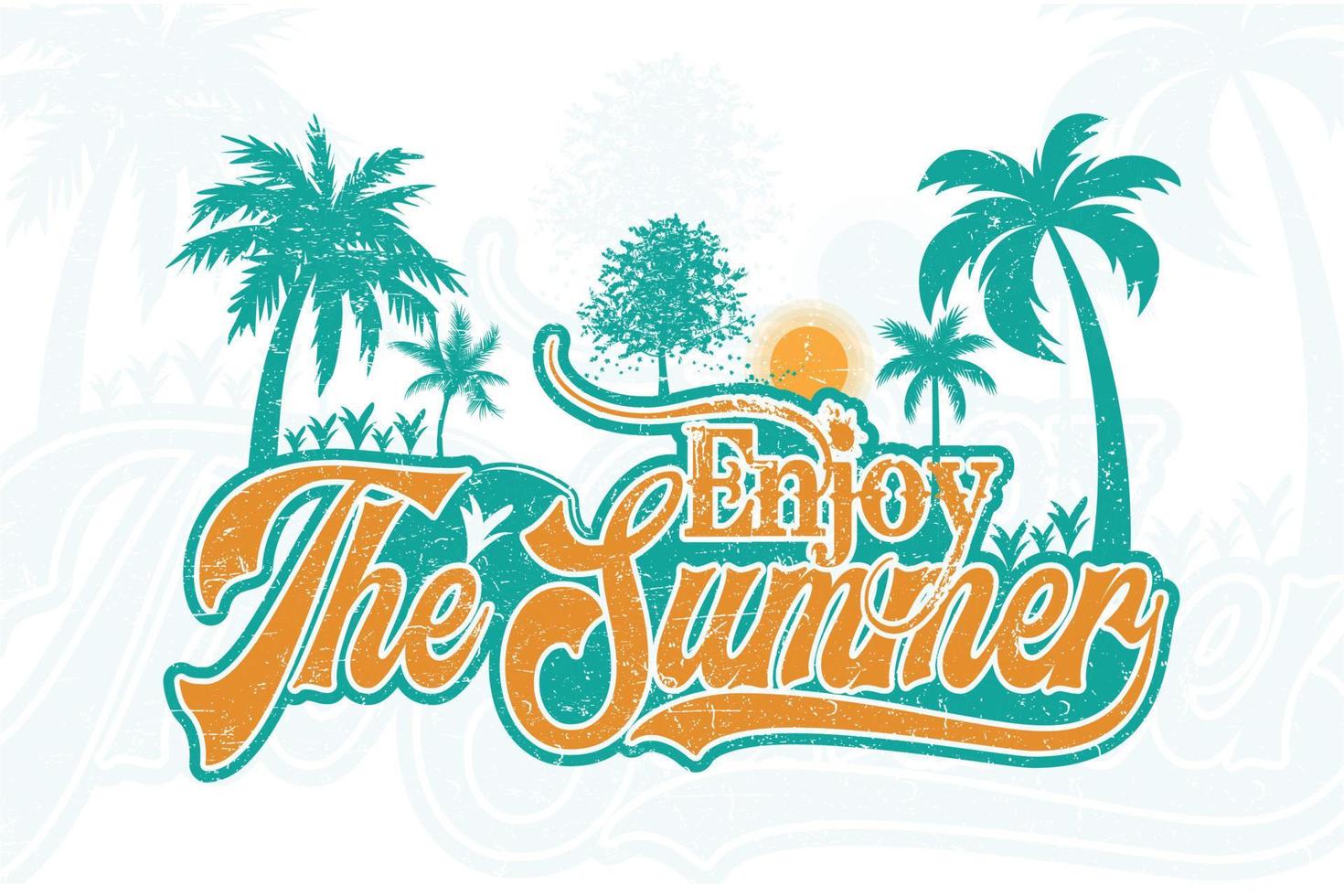 Enjoy the summer vintage t shirt design vector