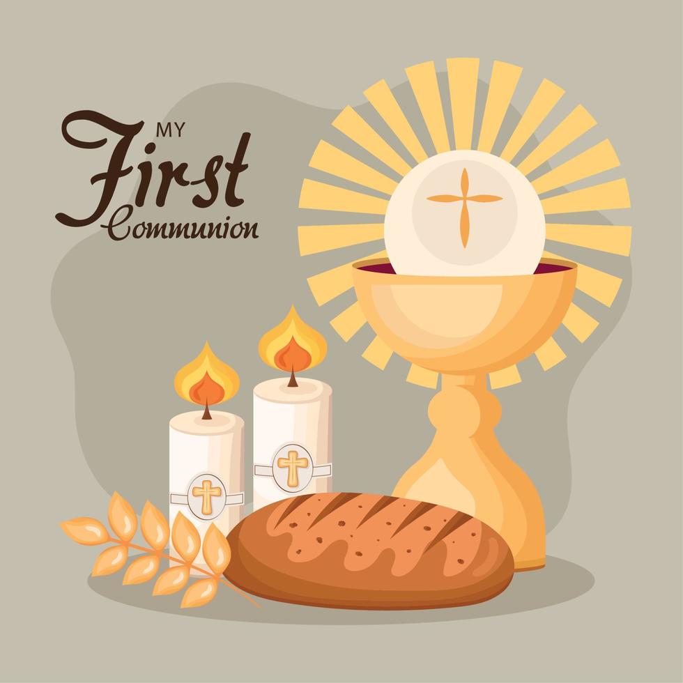 first communion lettering vector