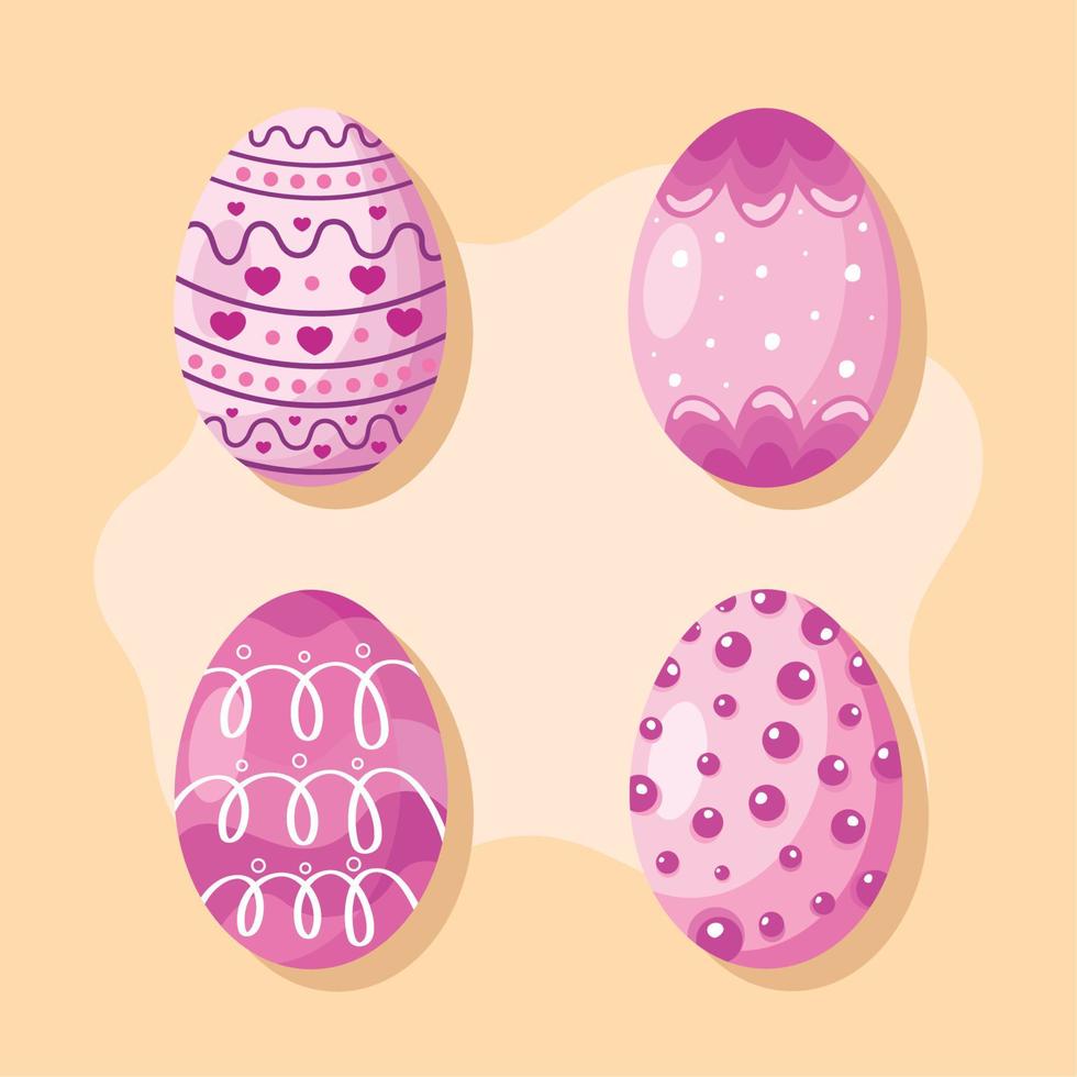 conjunto de huevos de pascua vector