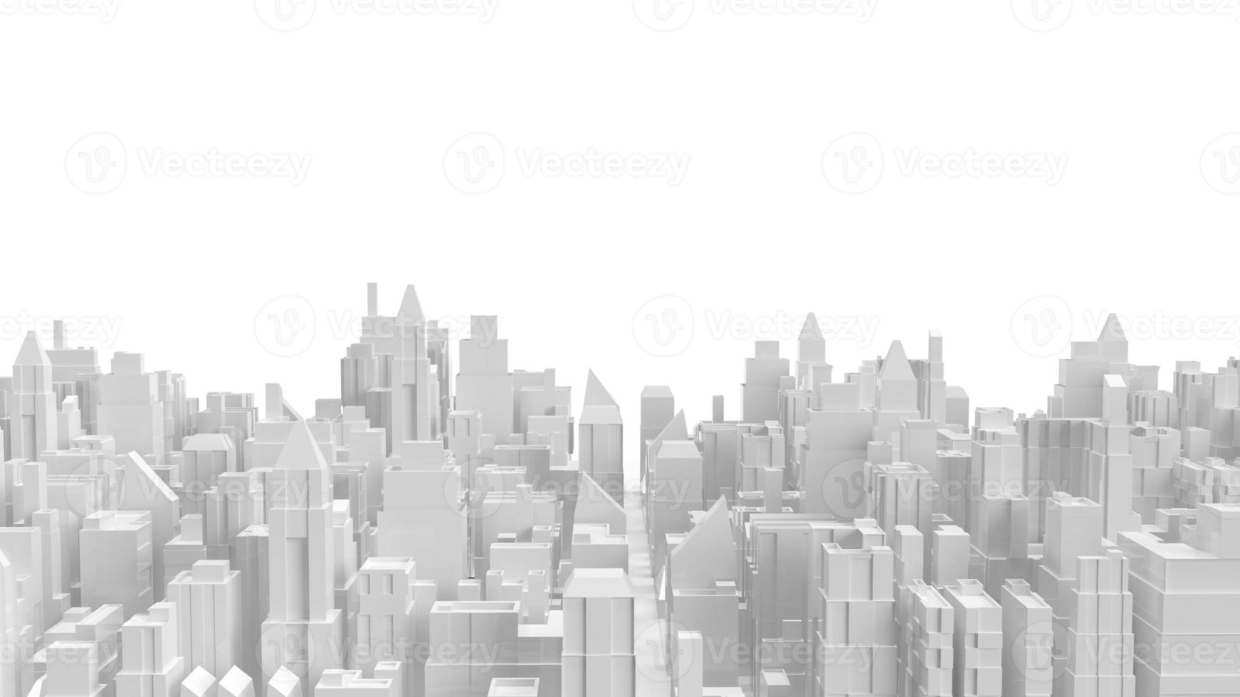 white 3d rendering  city building for property business content. photo