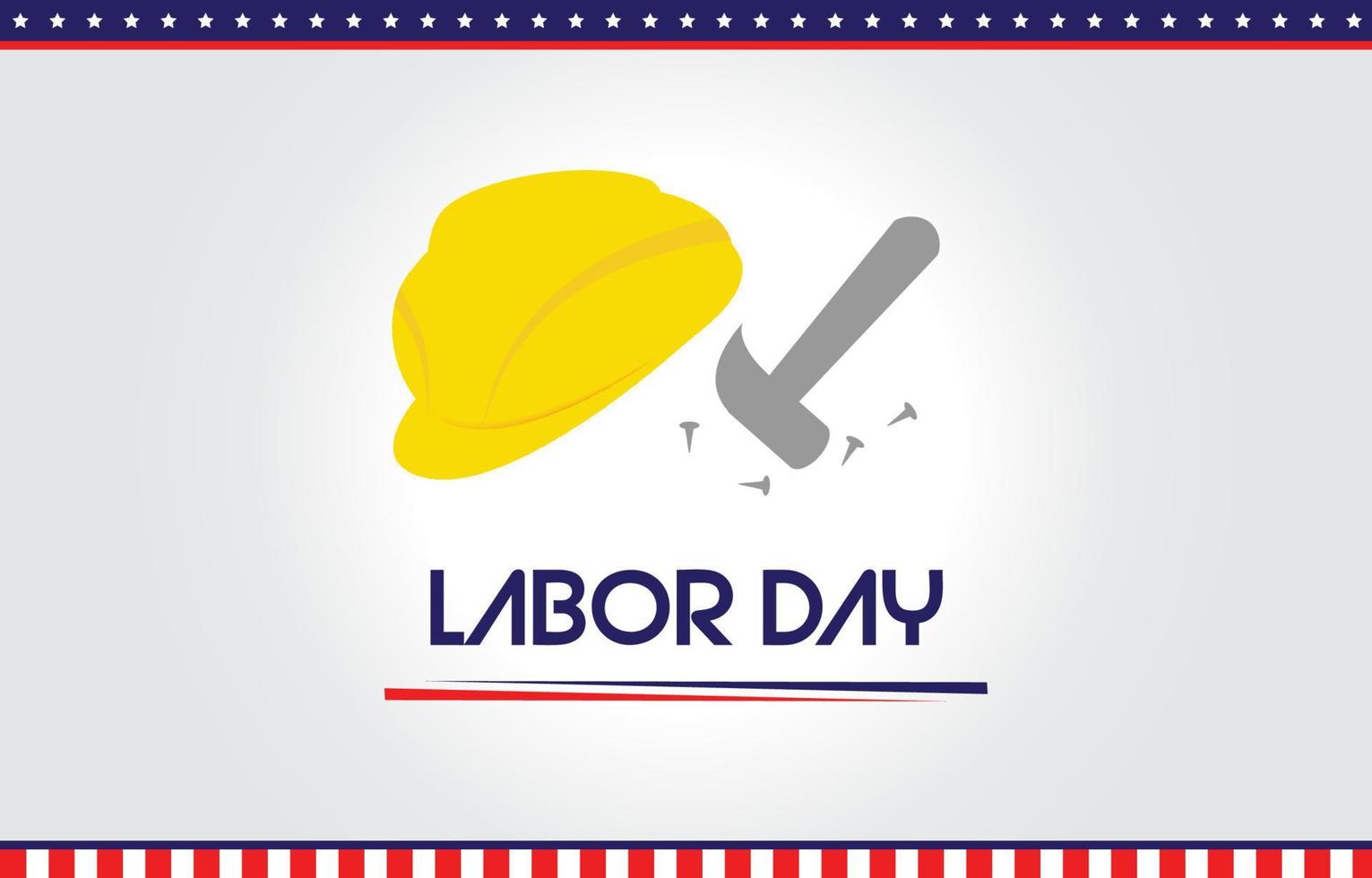 illustration vector graphic of labor day with helm and hammer vector. good for banner, gift card etc.