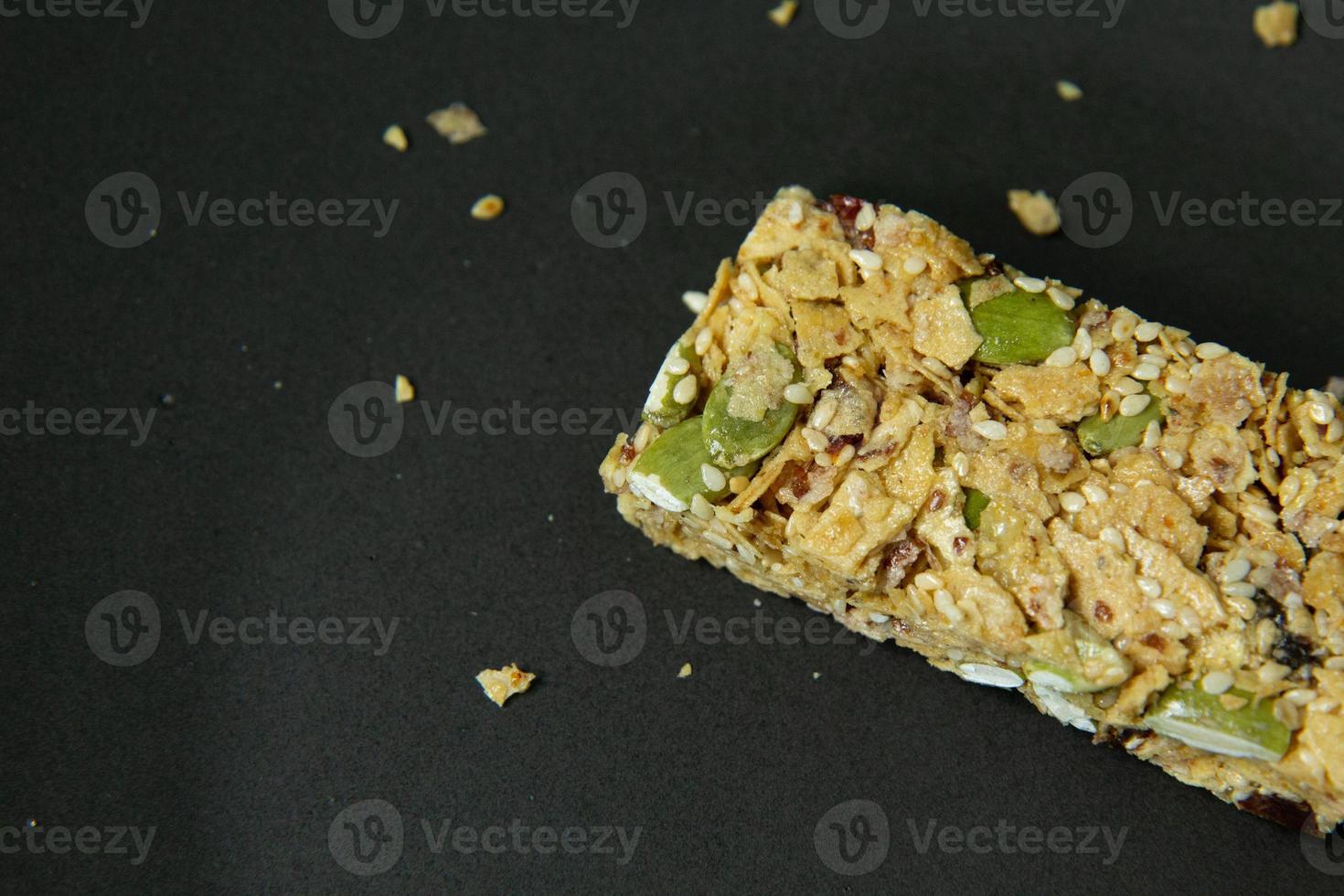 cereal bar healthy diet food image close up. photo