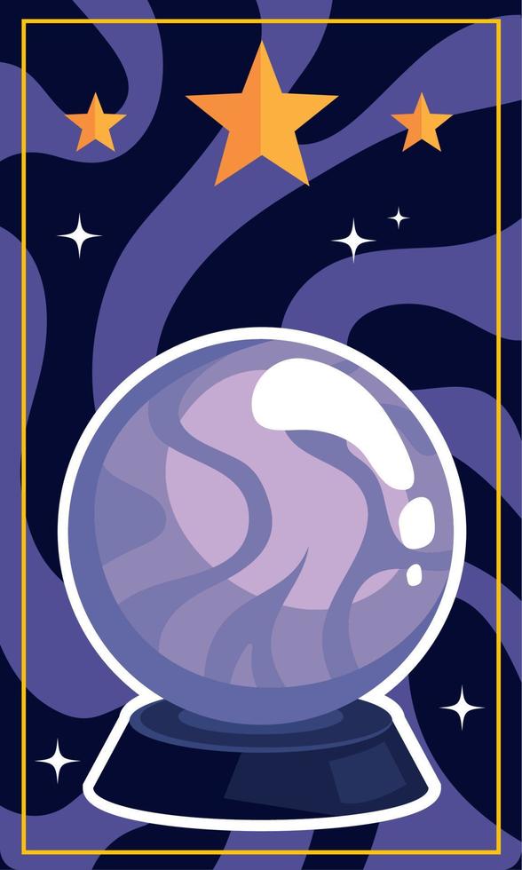 crystal ball and stars vector