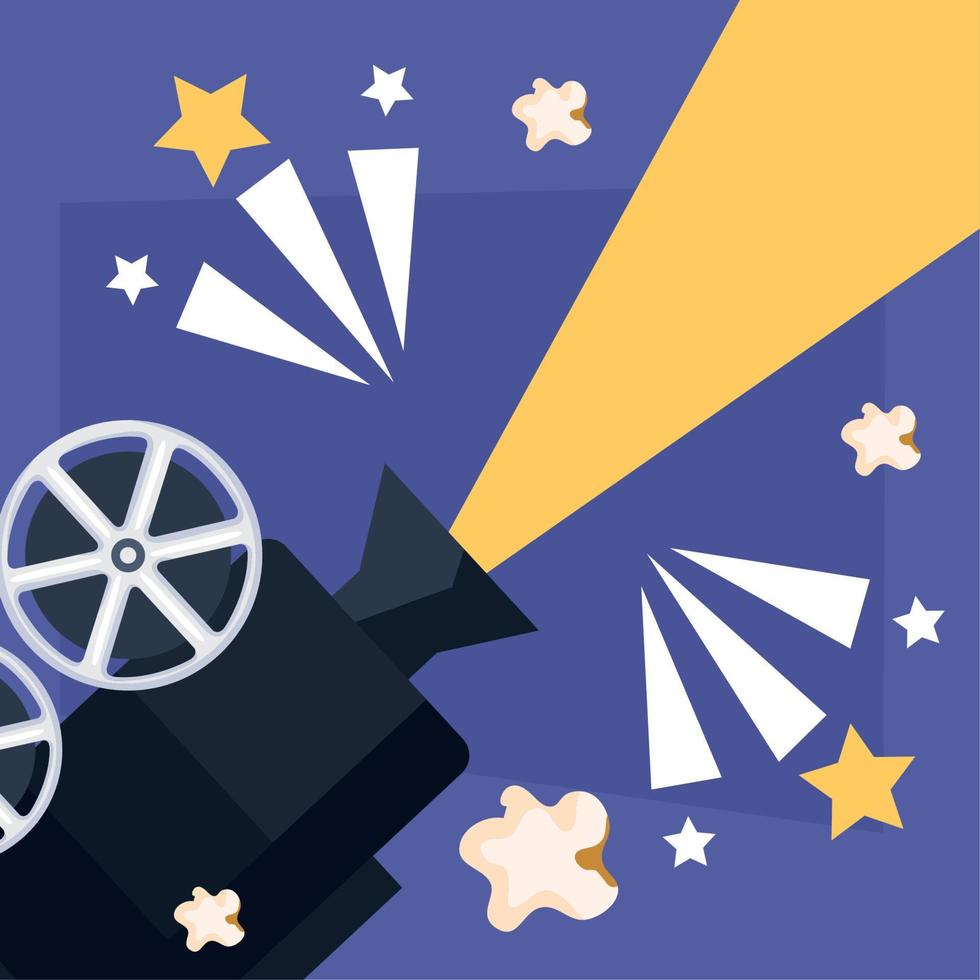 cinema video camera and stars vector