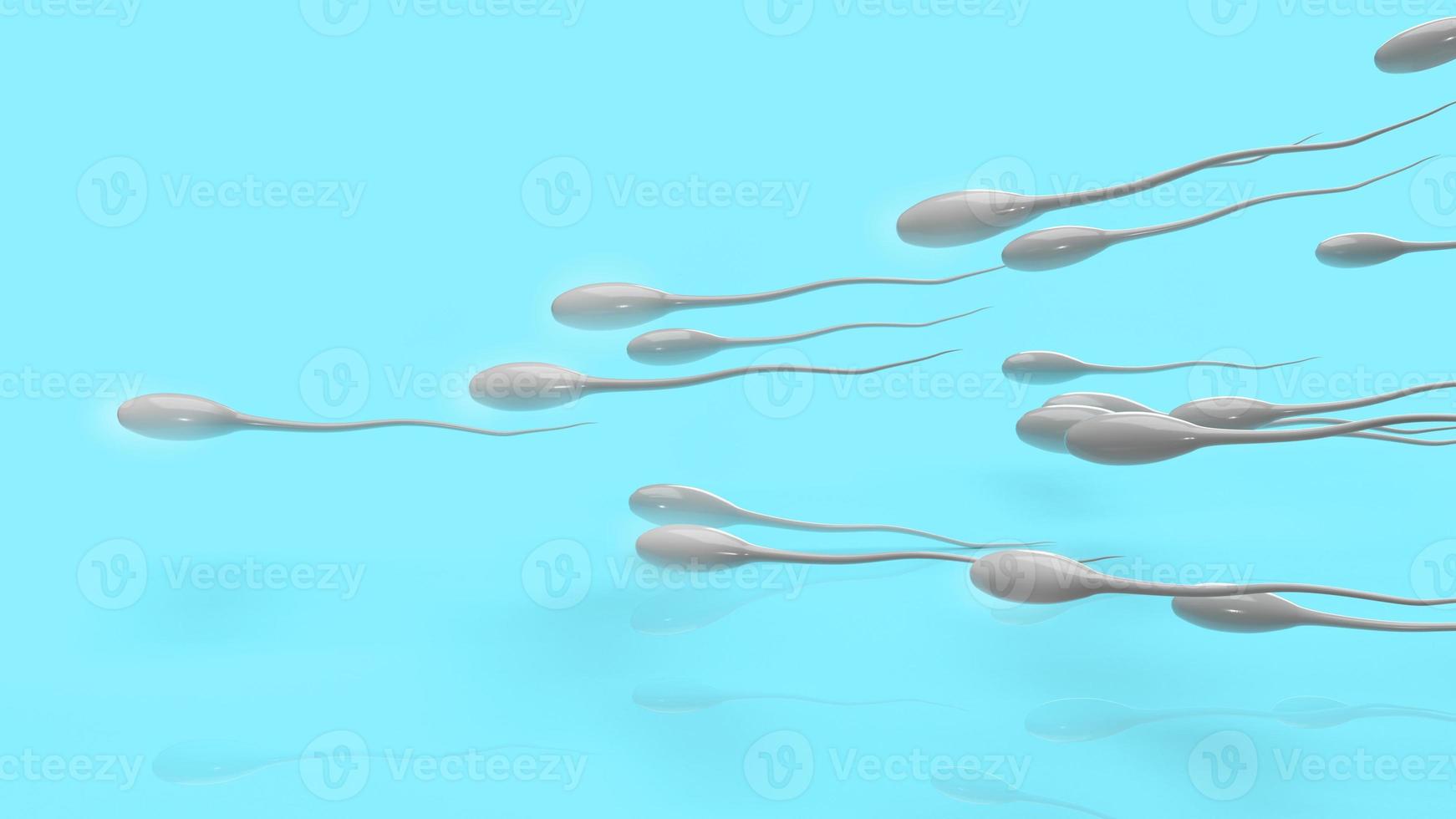 Sperm on blue background for sci content 3d rendering. photo