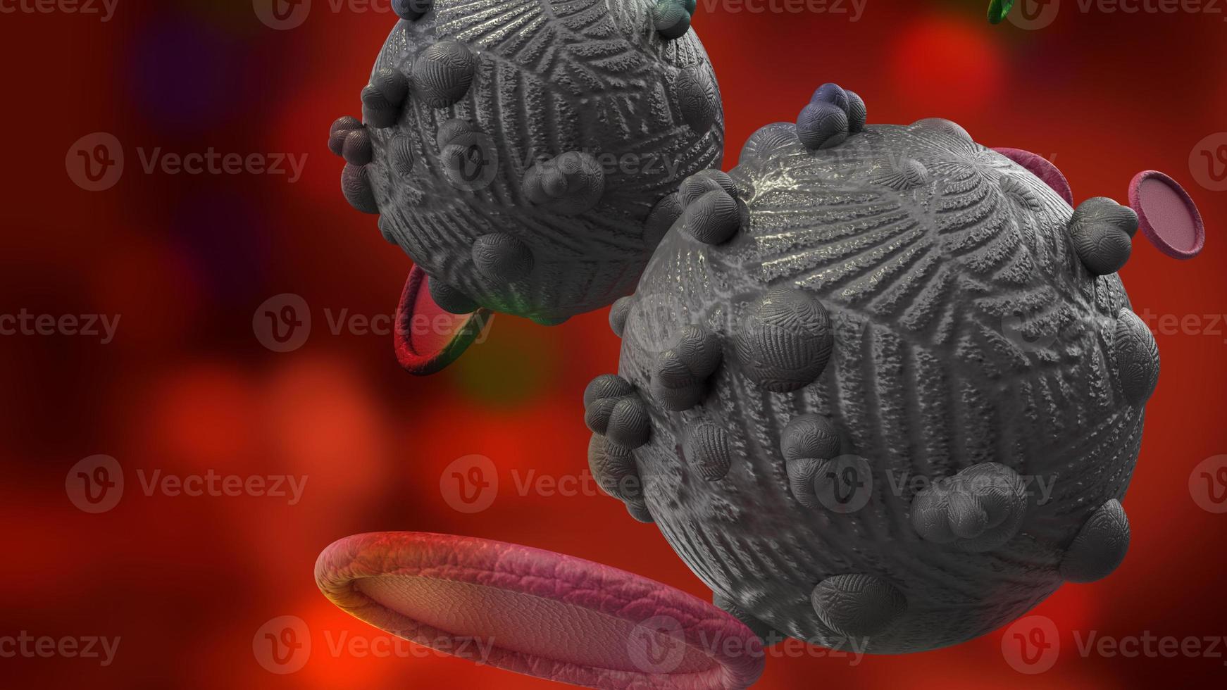 The virus in dark tone 3d rendering for  medicine  and  healthcare content. photo