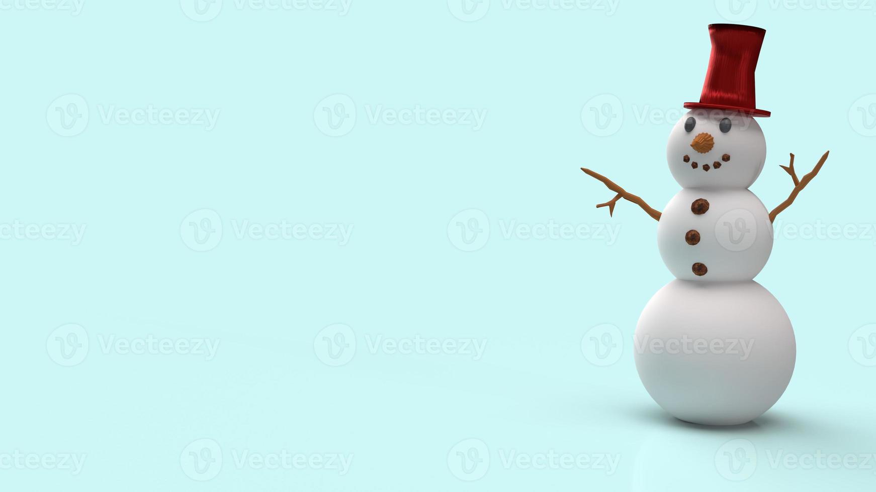 snowman on blue background for Christmas content 3d rendering. photo