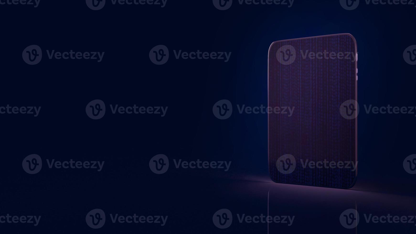 tablet and digital number for technology content 3d rendering photo