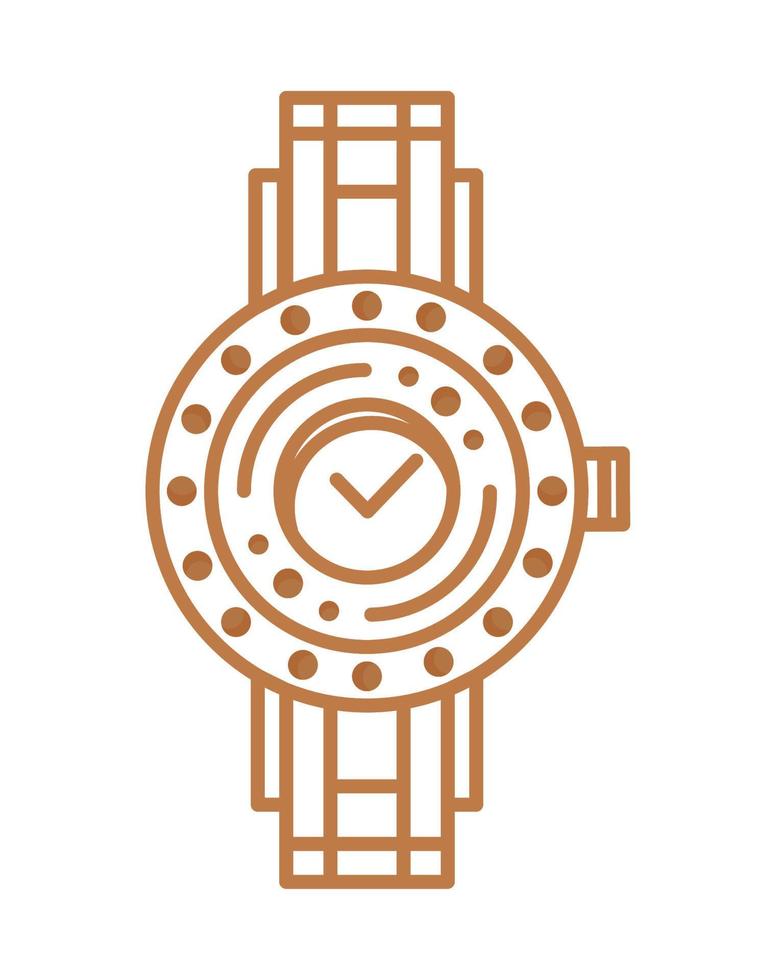 reloj de pulsera de lujo dorado vector