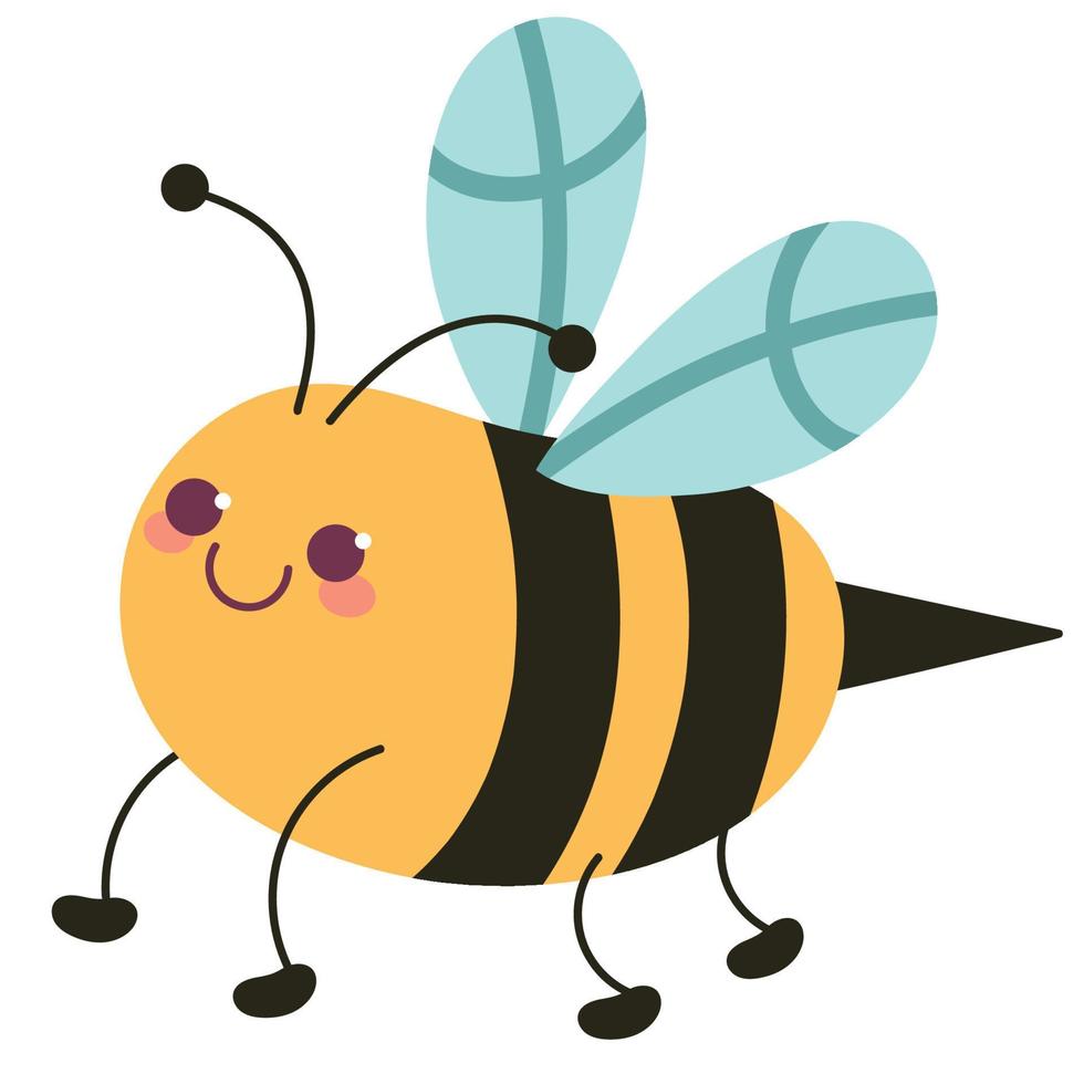 cute bee insect flying vector