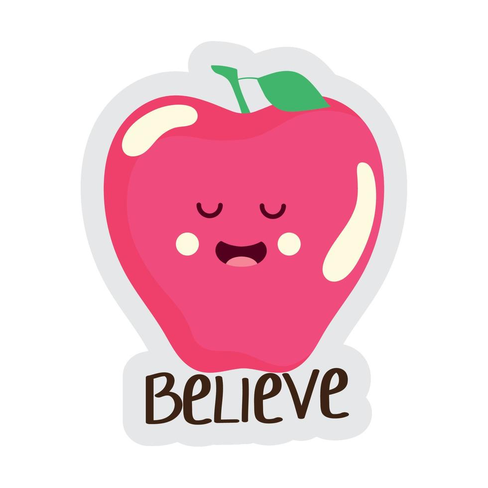 believe apple sticker vector