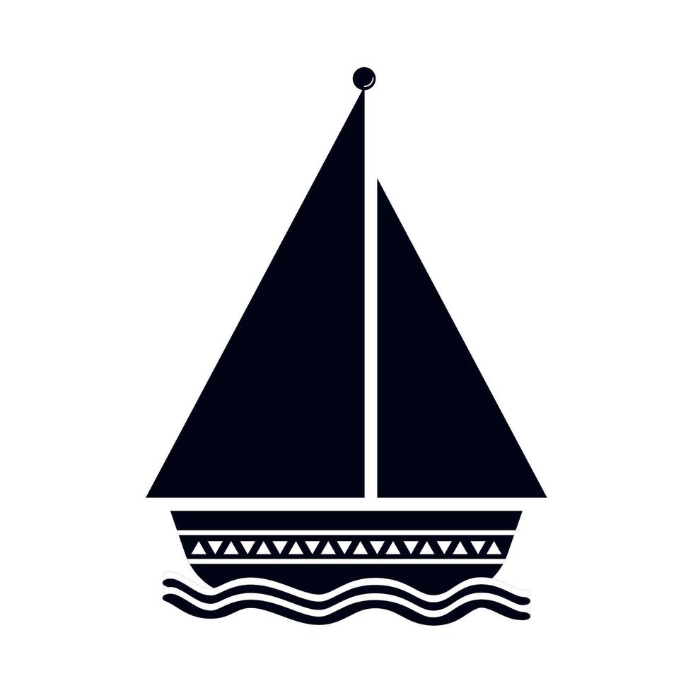 sailboat antique silhouette vector