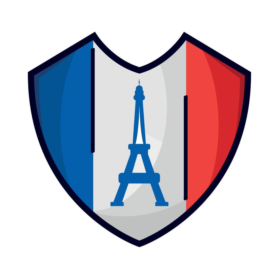 bandera de francia en escudo vector