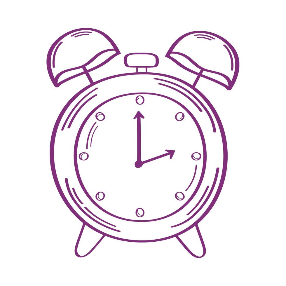 alarm clock doodle style vector