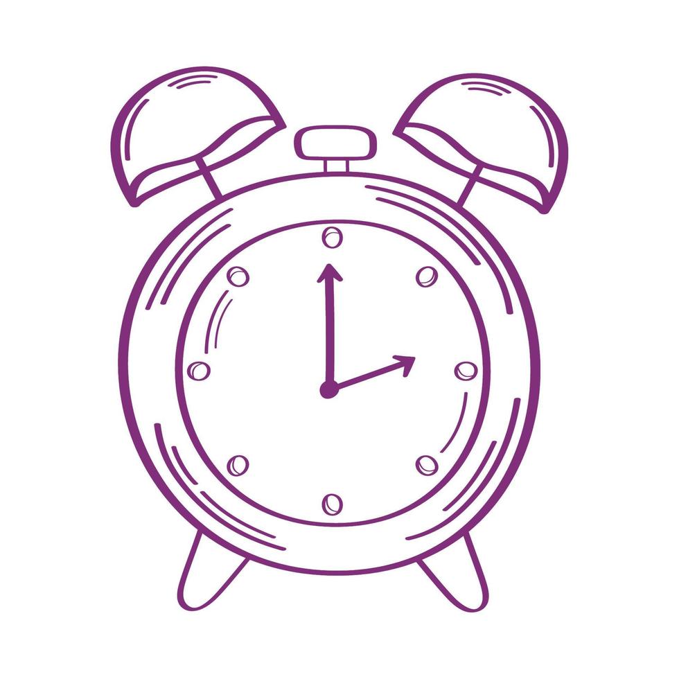 alarm clock doodle style vector