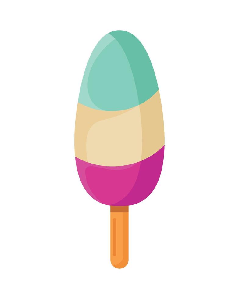 three colors ice cream stick vector