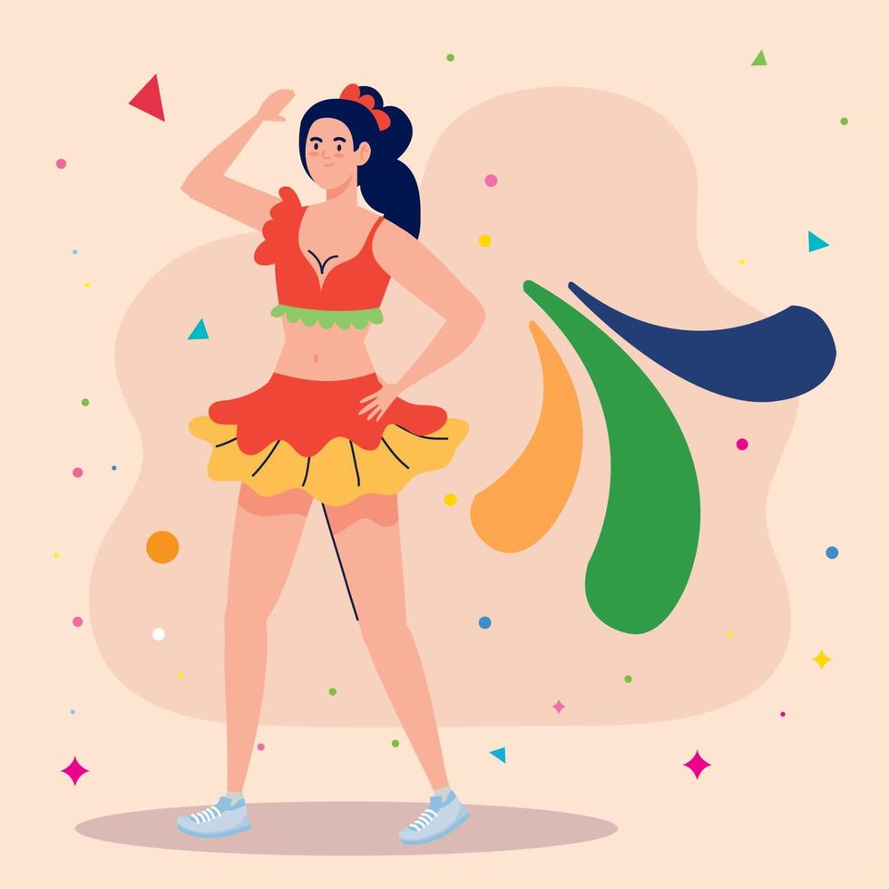 young girl dancer vector