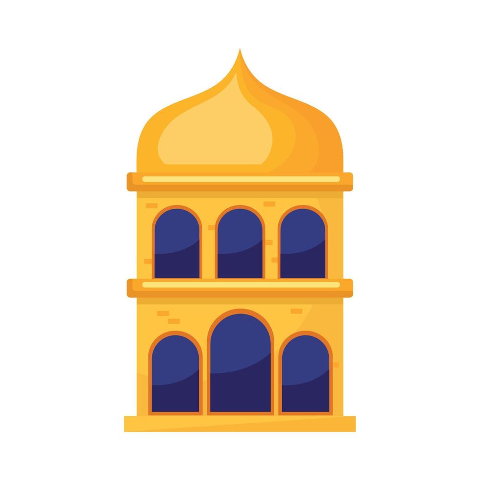 golden mosque tower vector