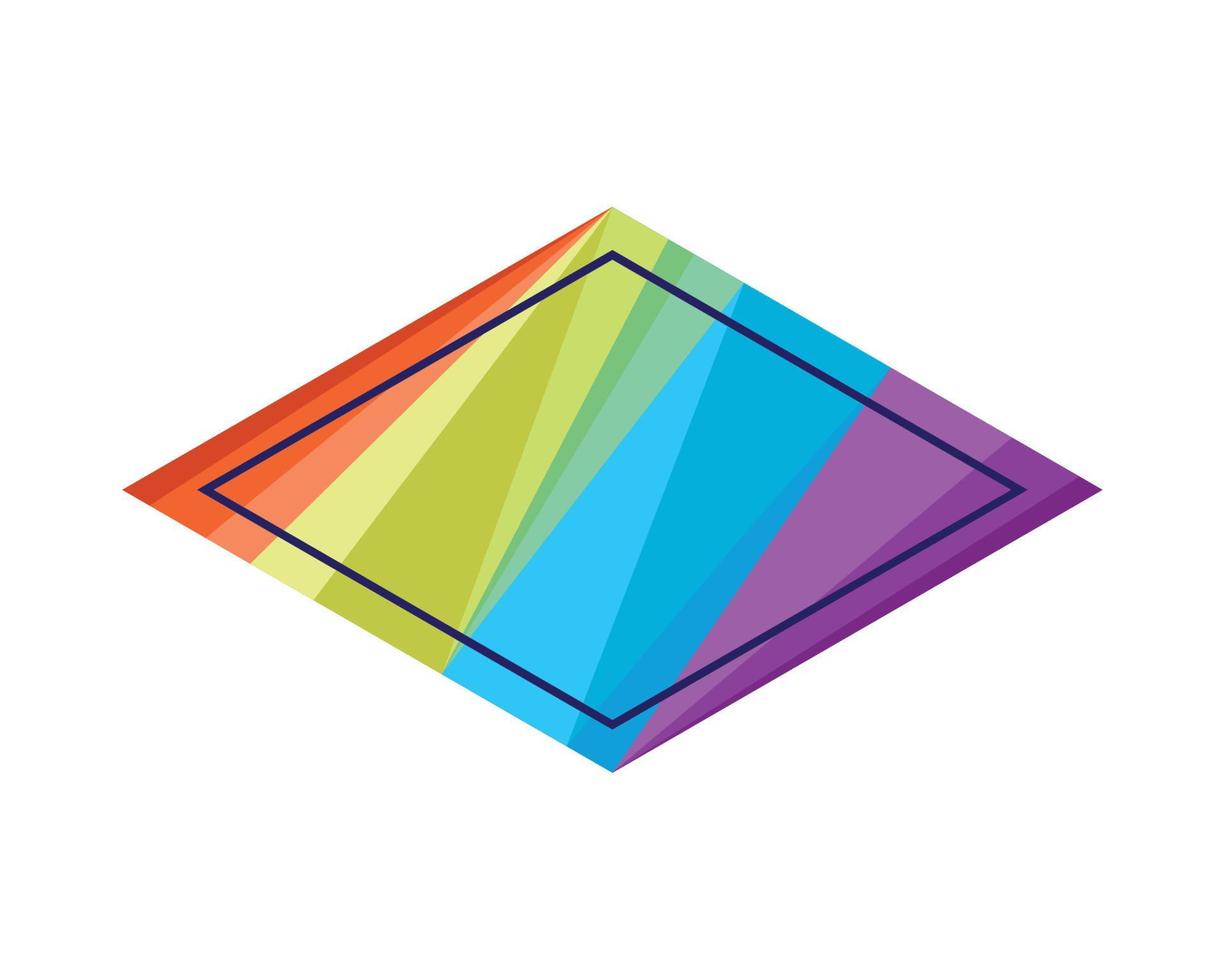 rhombus holographic stamp vector