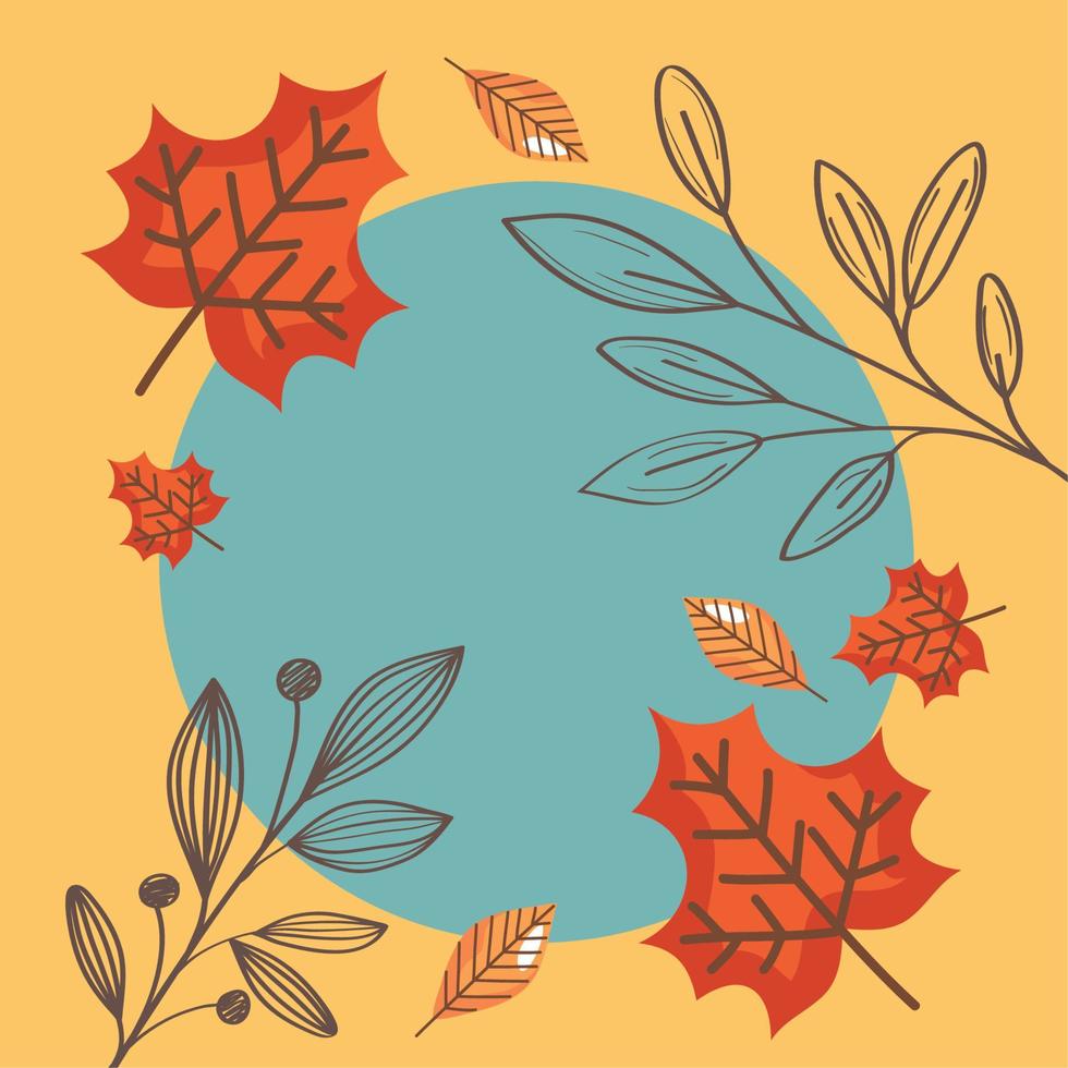 autumn season frame vector