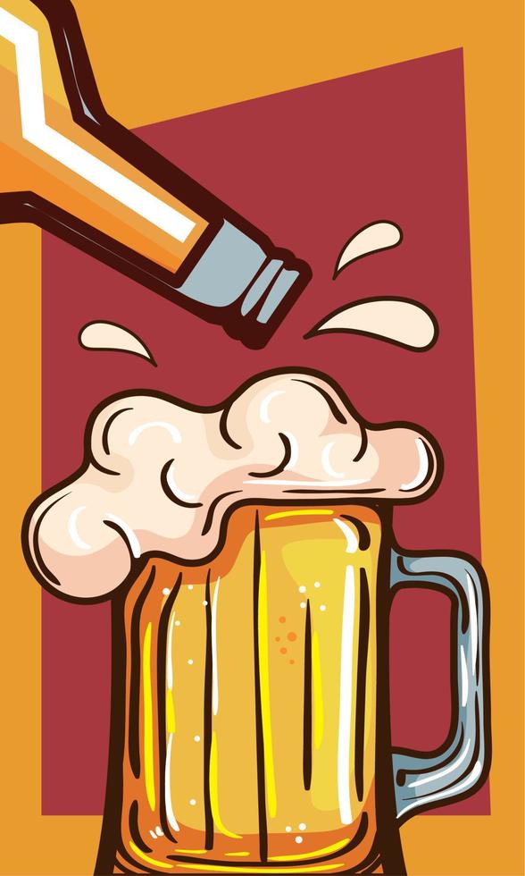 beer jar and bottle vector