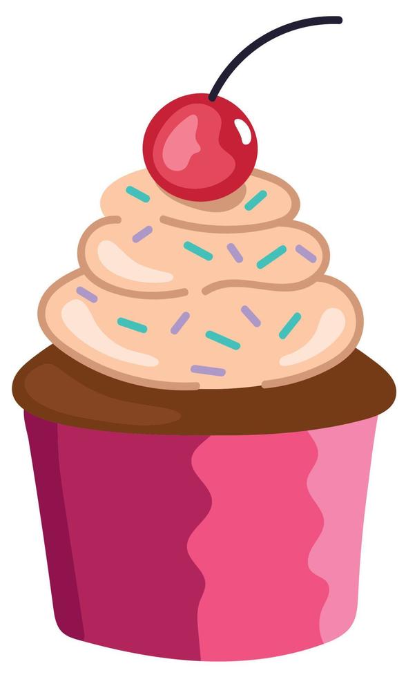 sweet cupcake with berry vector