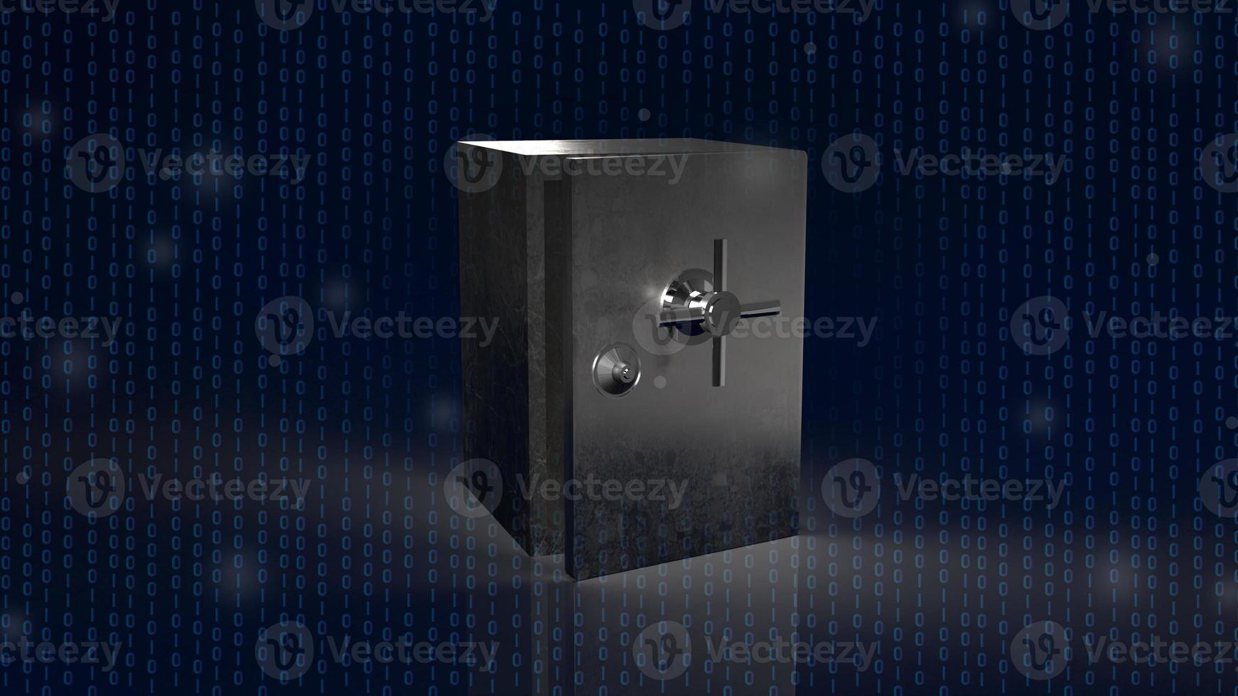 safe box and digital number  in dark background for  security content 3d rendering photo