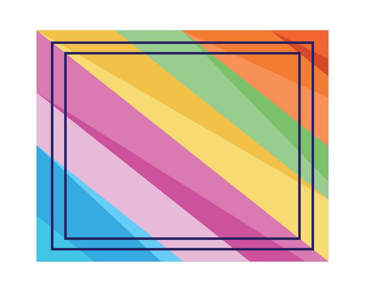 holographic square sticker vector