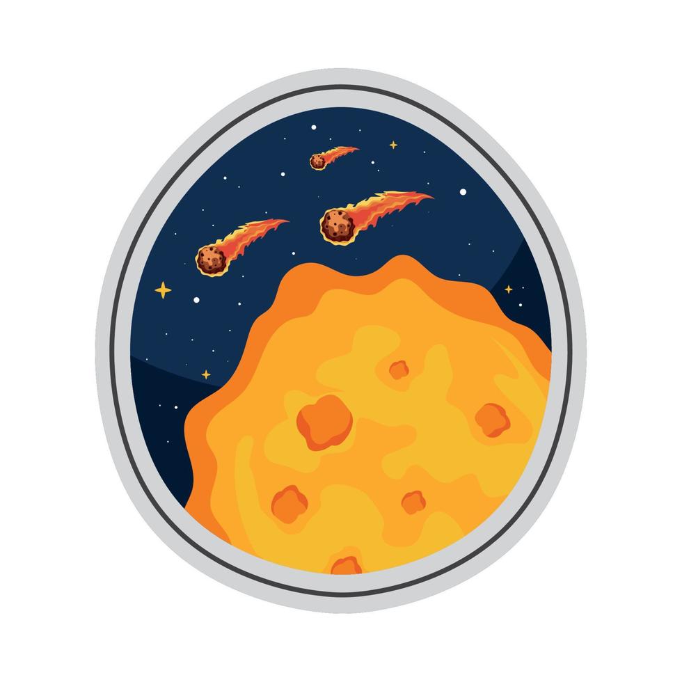 meteorites space retro sticker vector