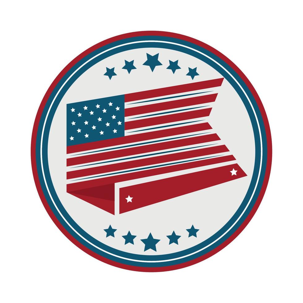 seal with usa flag vector