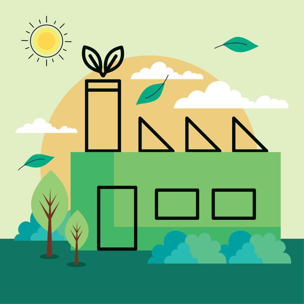 factory plant eco energy vector