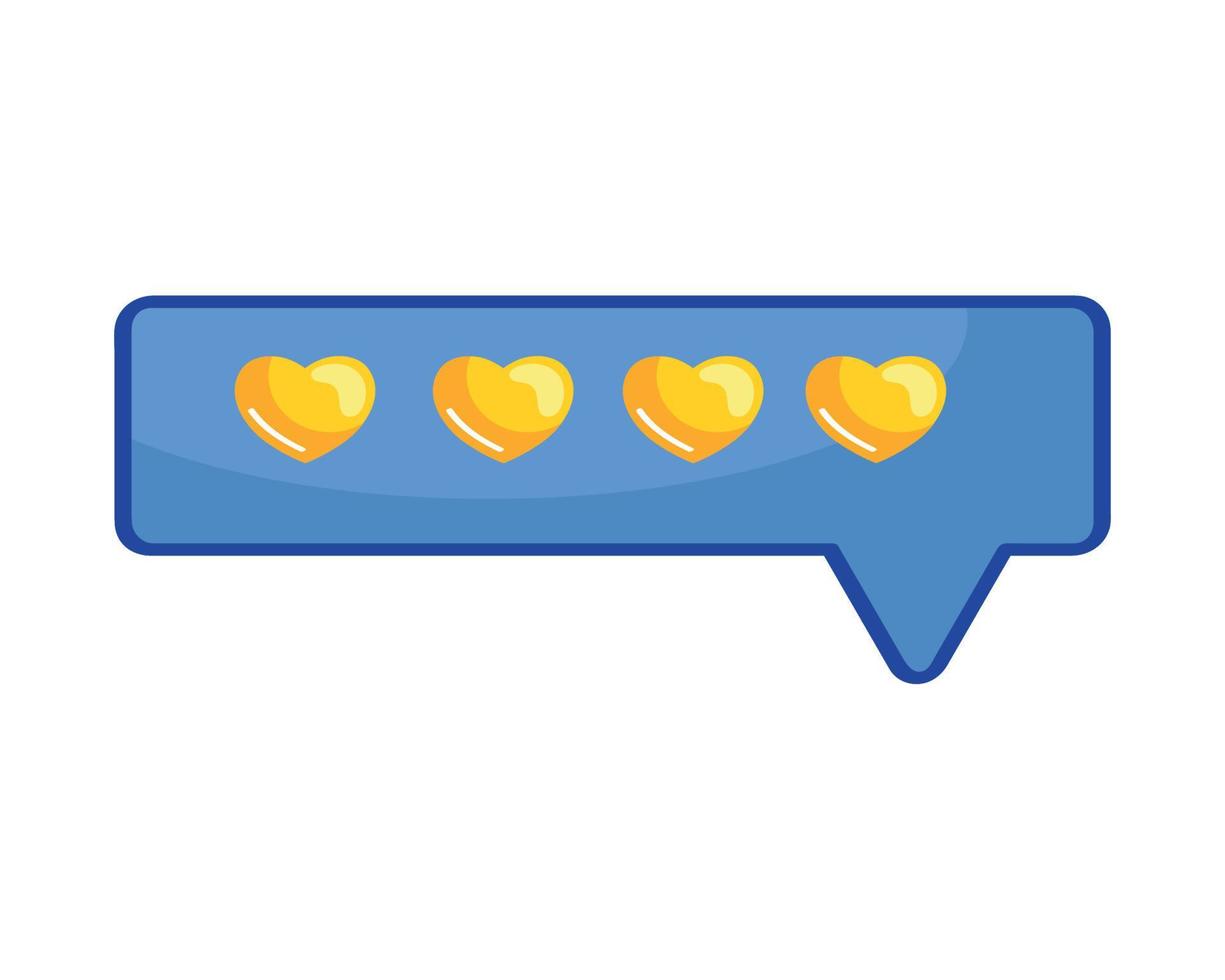 hearts in speech bubble vector