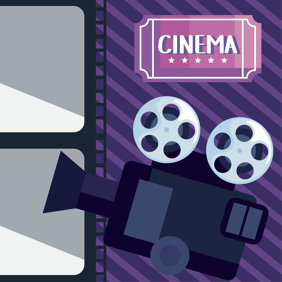 cinema camera and ticket vector