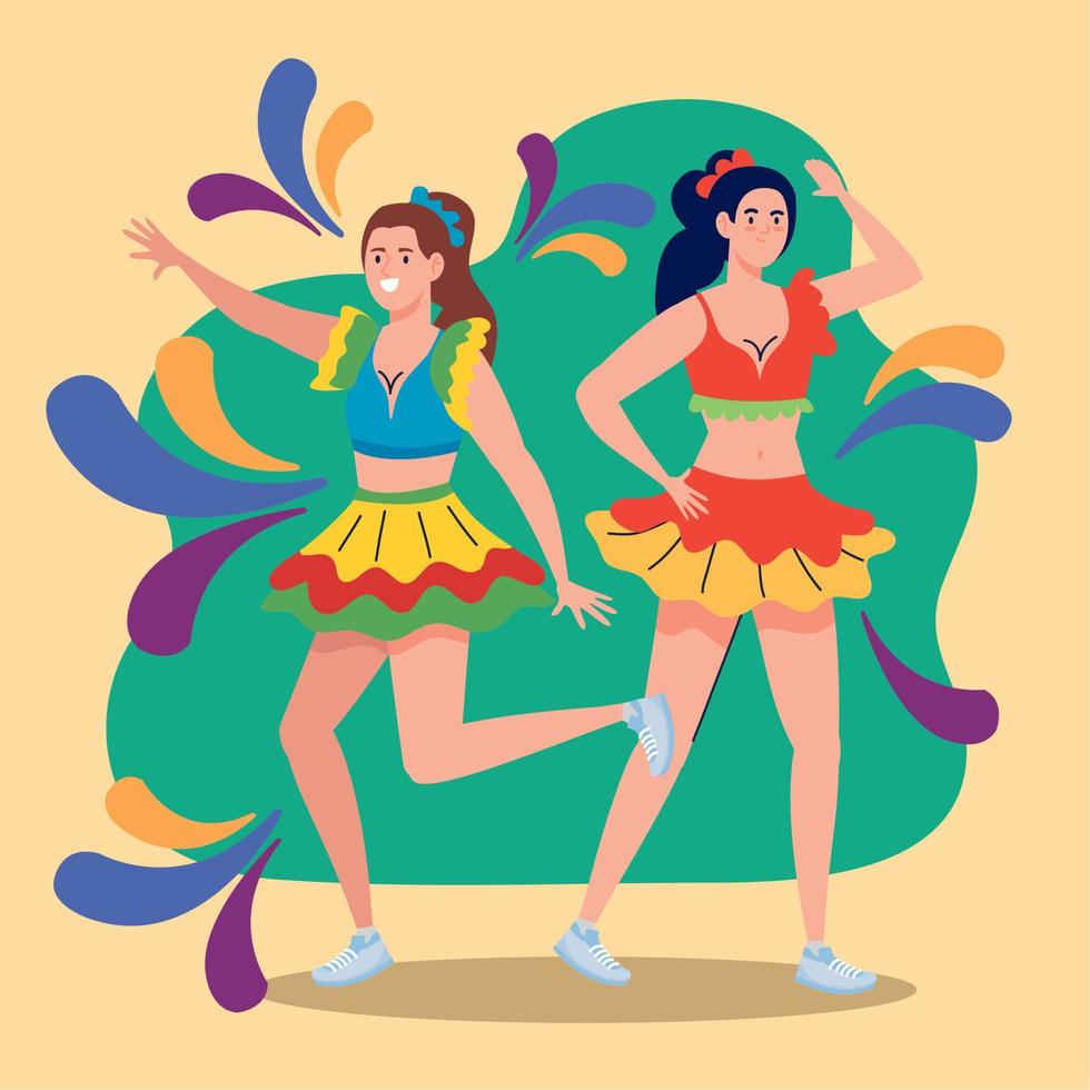 bailarinas de pareja de chicas brasileñas vector