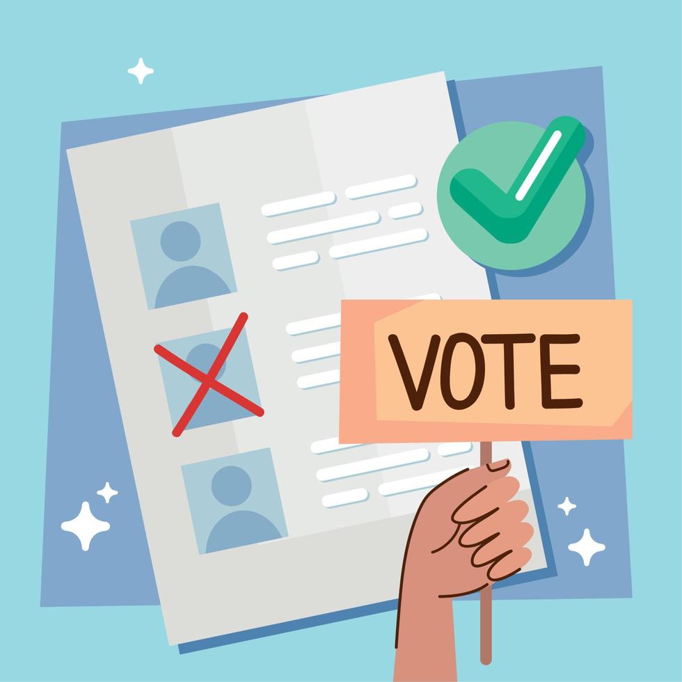 vote word in banner vector