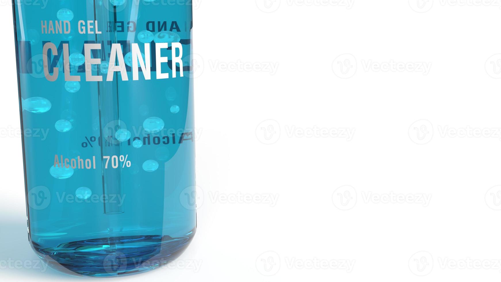 hand gel bottle pump 3d rendering on white background for medical content. photo