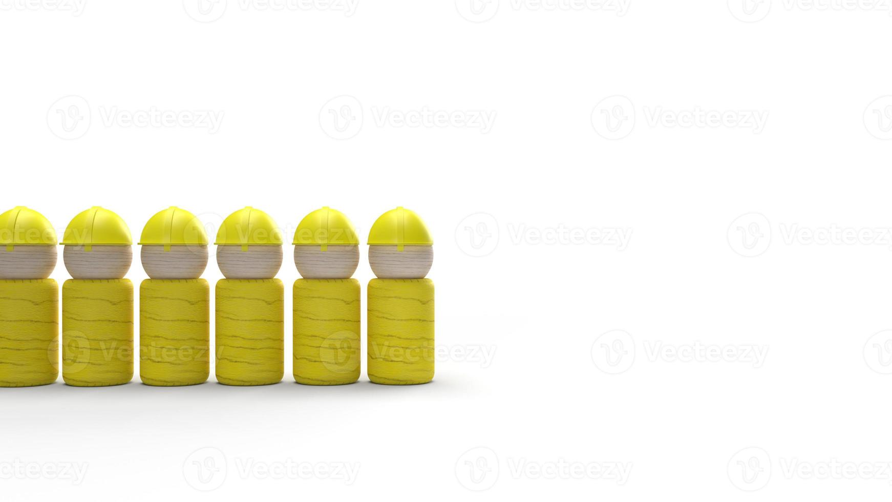 wooden toys on white background  3d rendering for labour day content photo