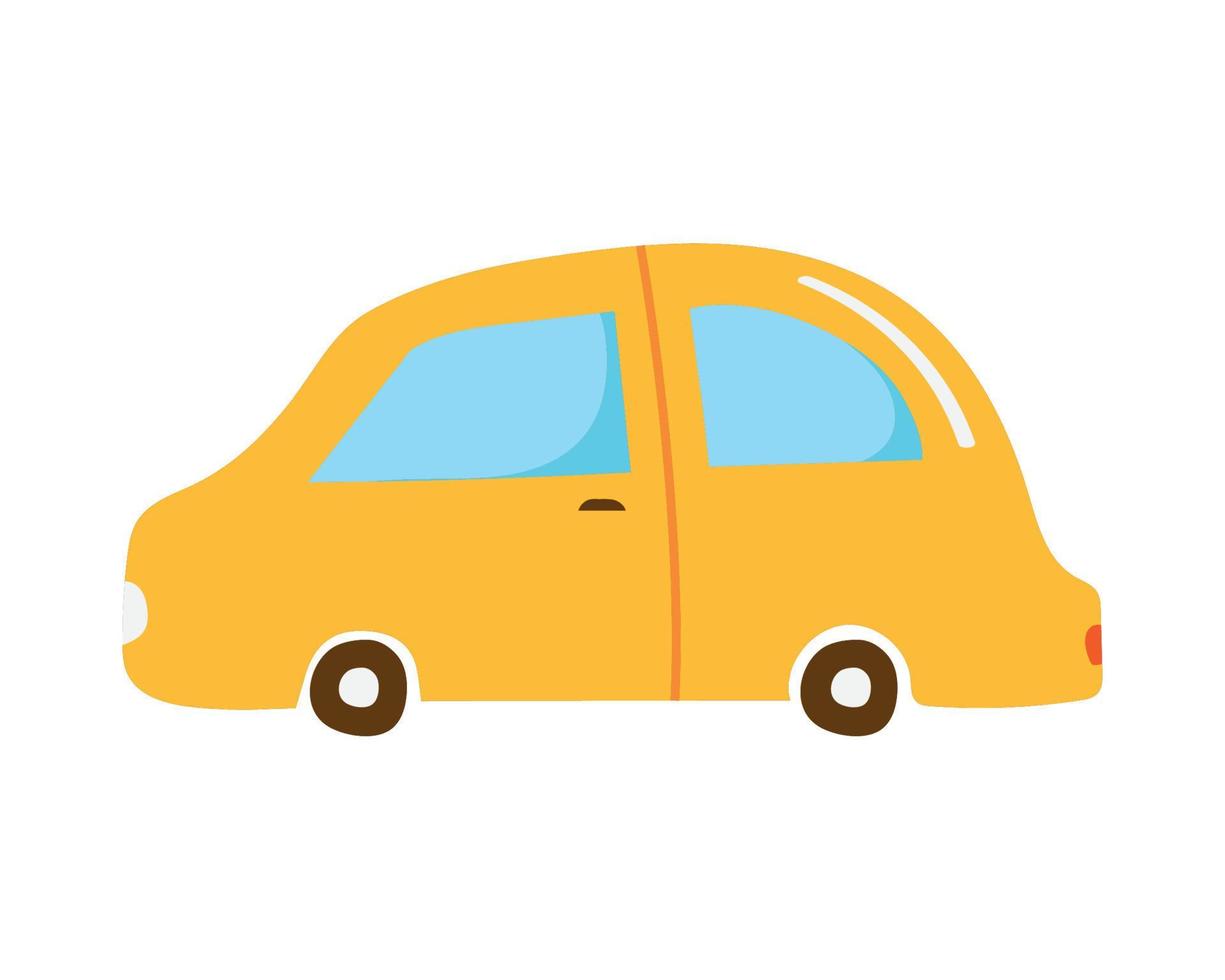 little yellow car vector