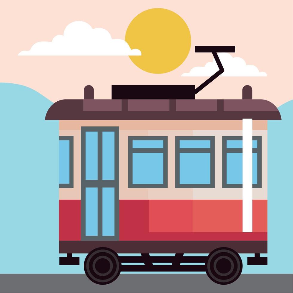 tram portugal culture transport vector