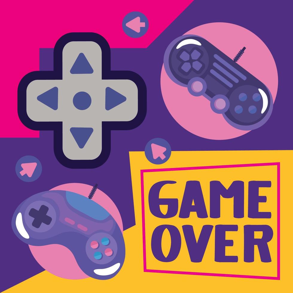 game over lettering with control vector