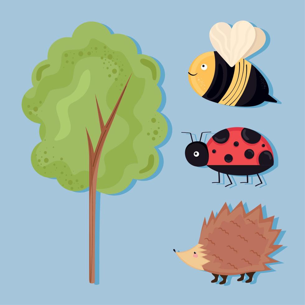 three spring animals vector