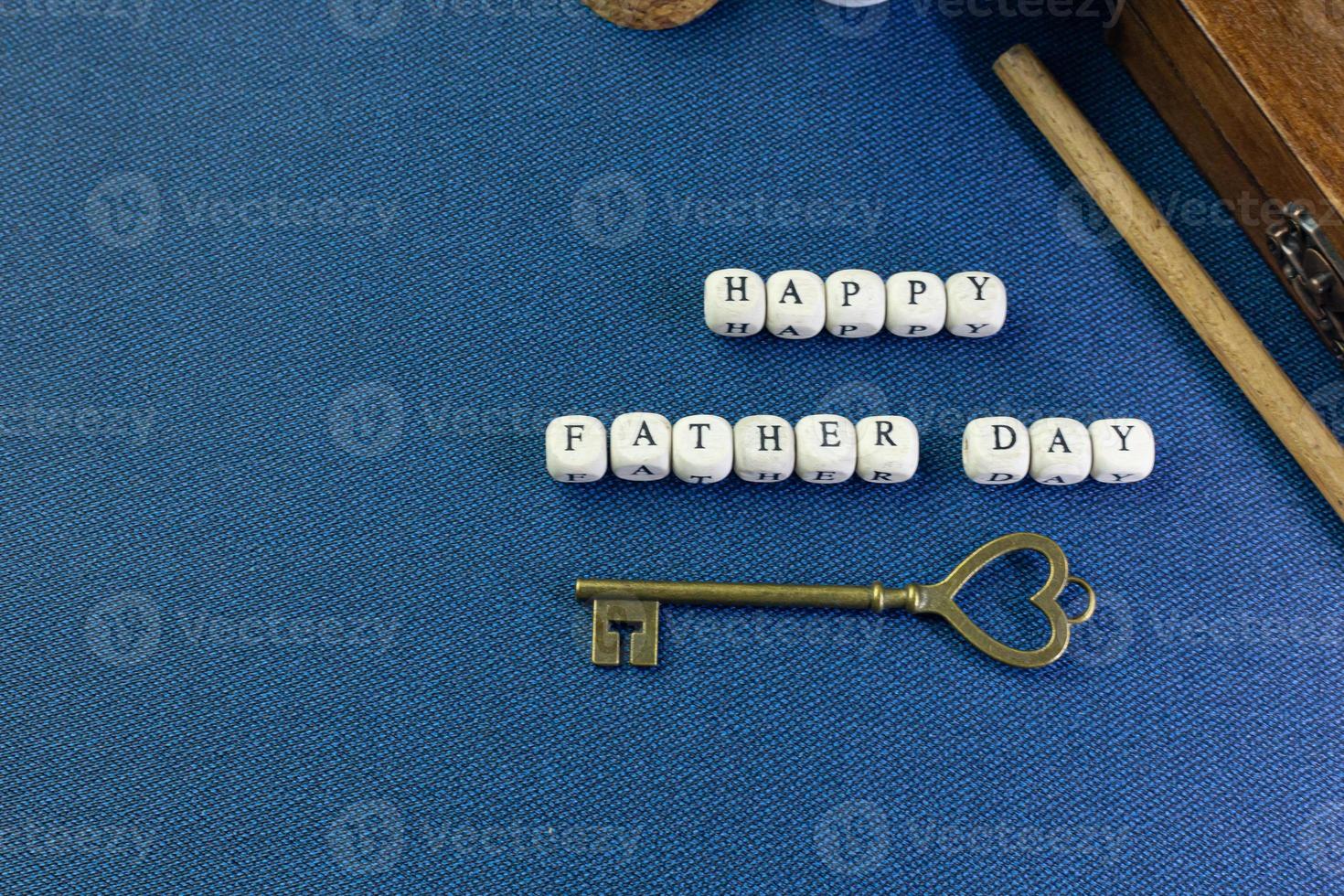 wooden text  for father day content close up image. photo