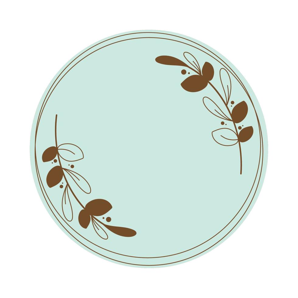 insignia floral verde circular vector