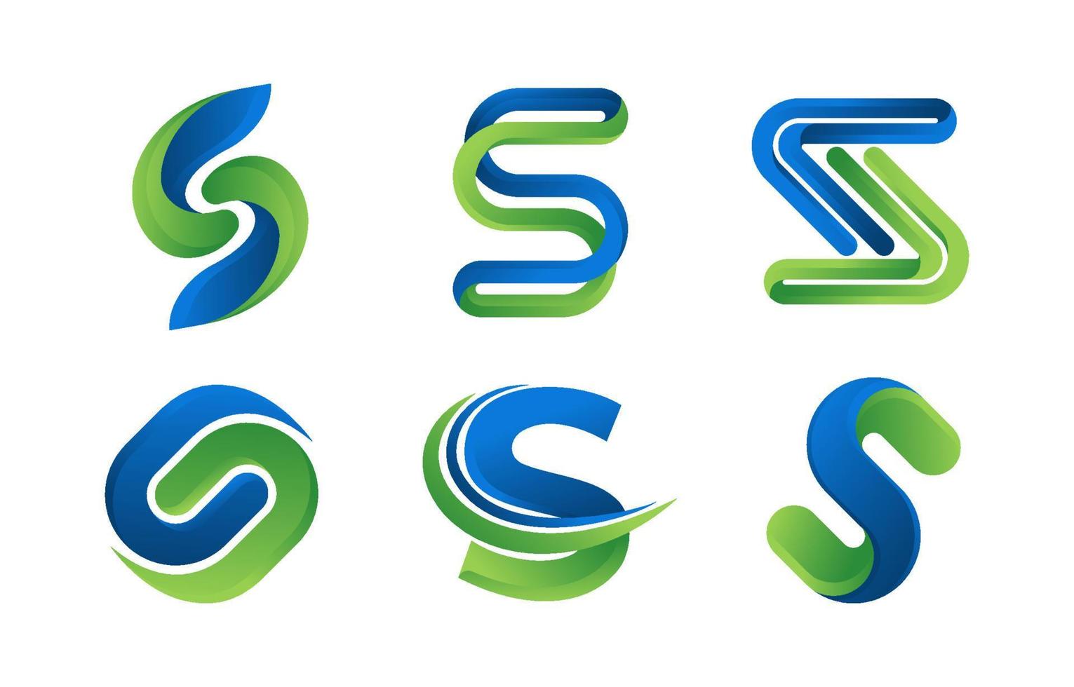 conjunto de logotipo letra s vector