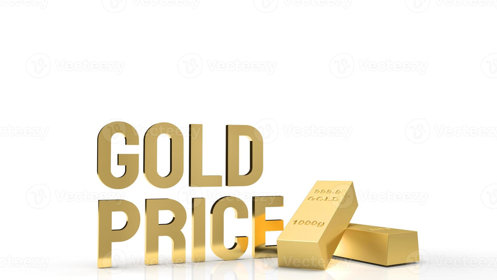 gold price word and gold bar for gold market content 3d rendering photo
