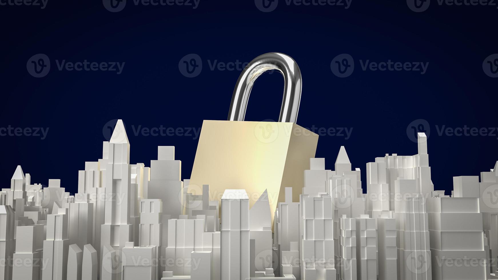 The master key and city building for medical content 3d rendering photo