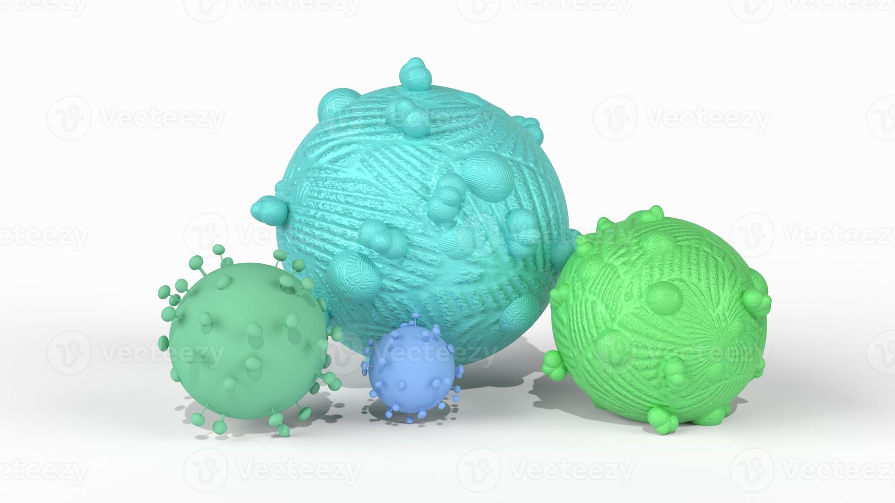 virus 3d rendering on white background for medical content. photo