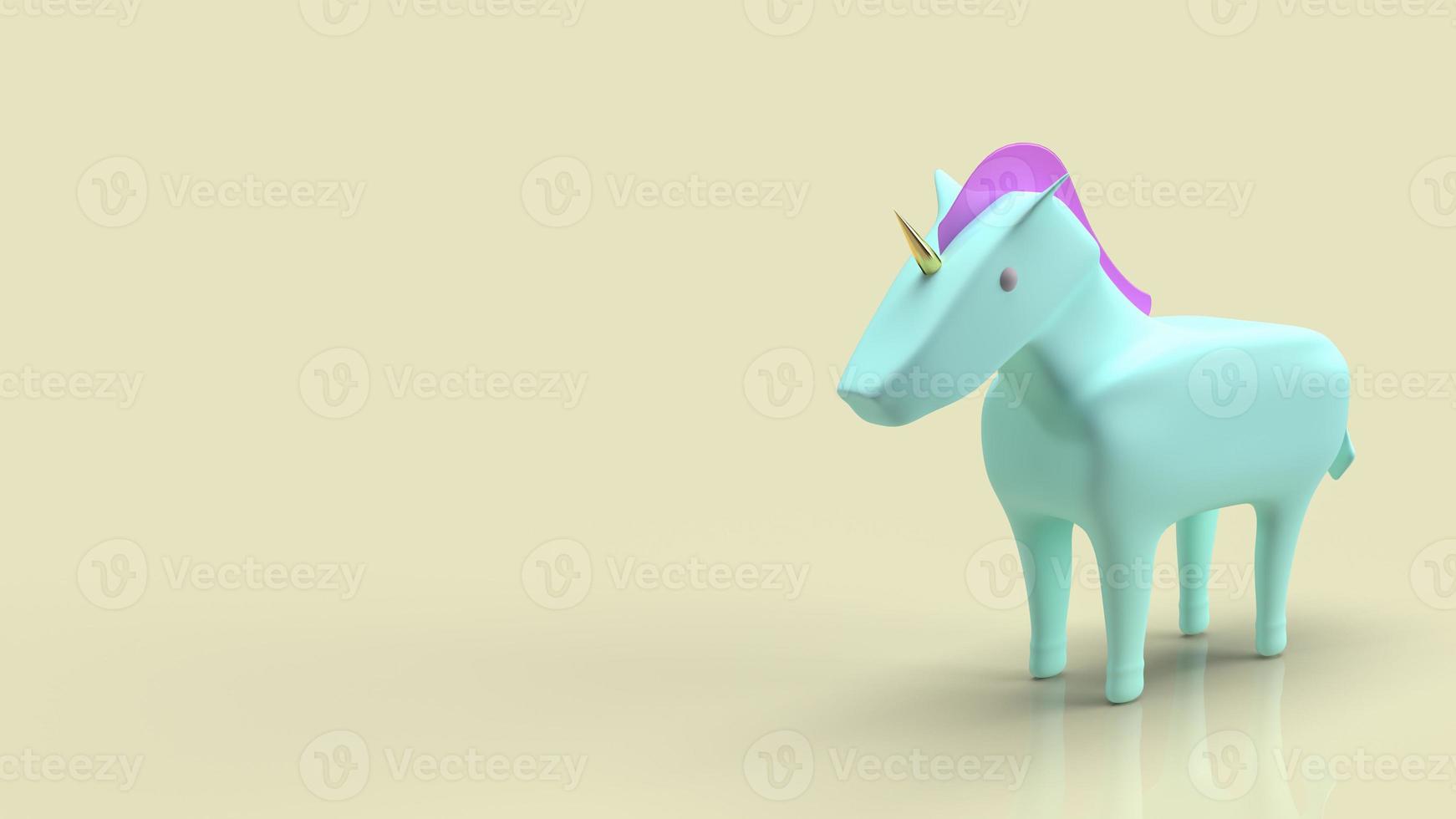The blue unicorn for symbol startup business 3d rendering photo