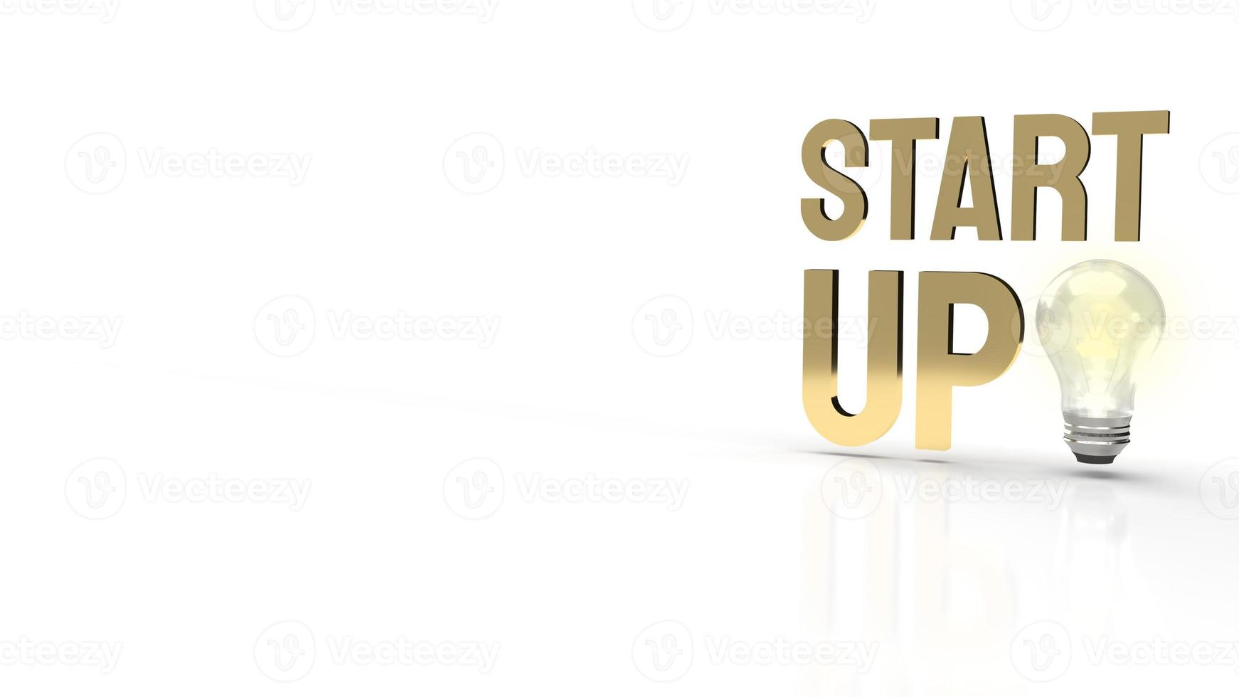 light bulb and start up text for idea content 3d rendering. photo